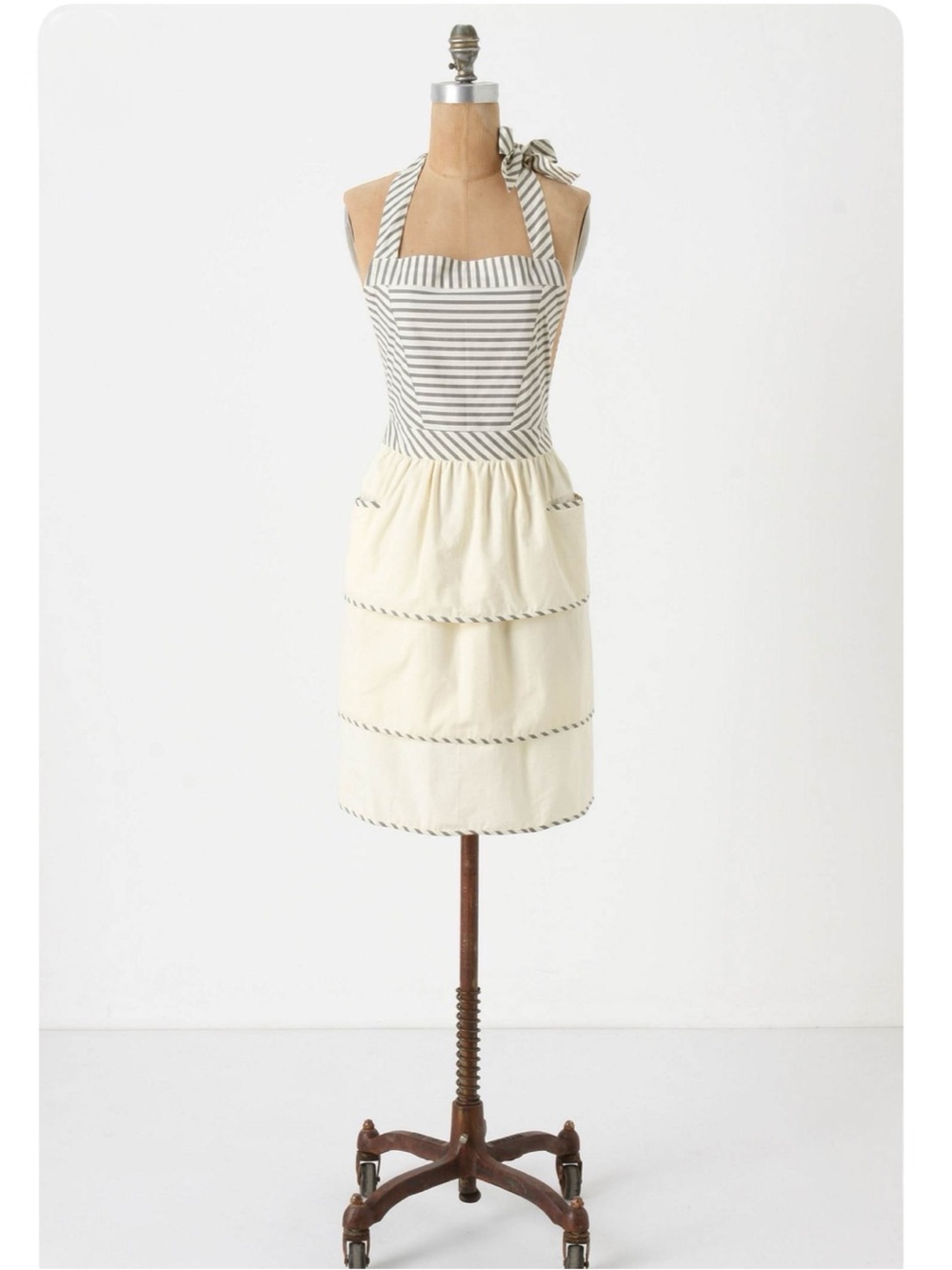 Anthropologie Pinstripe Tiered Pinafore Apron